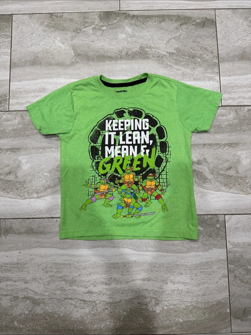 Nickelodeon teenage mutant ninja turtles Bright Green TMNT Graphic Tee
